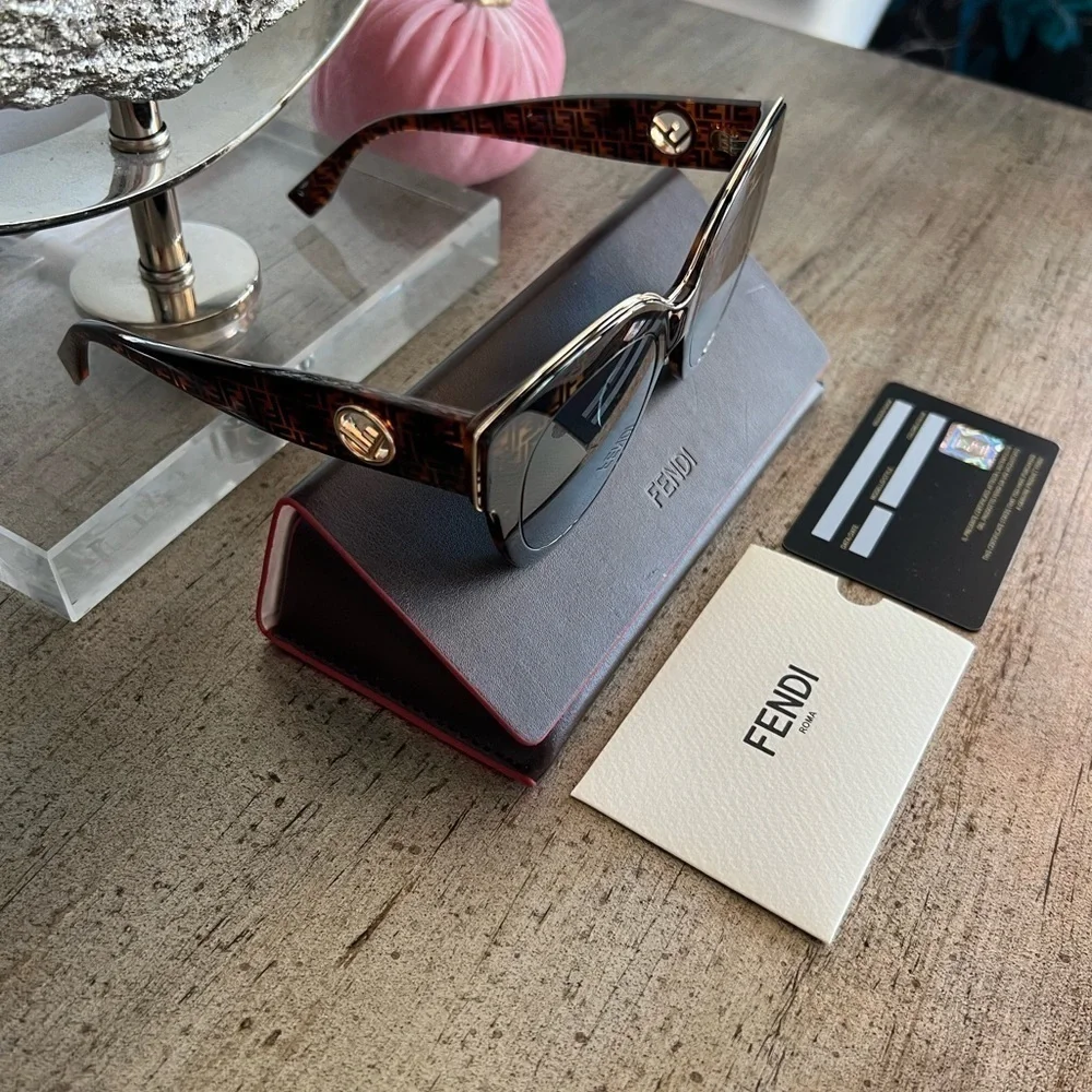 FENDI F is FENDI FF 55mm Havana Cat Eye Sunglasses - Picture 7 of 14